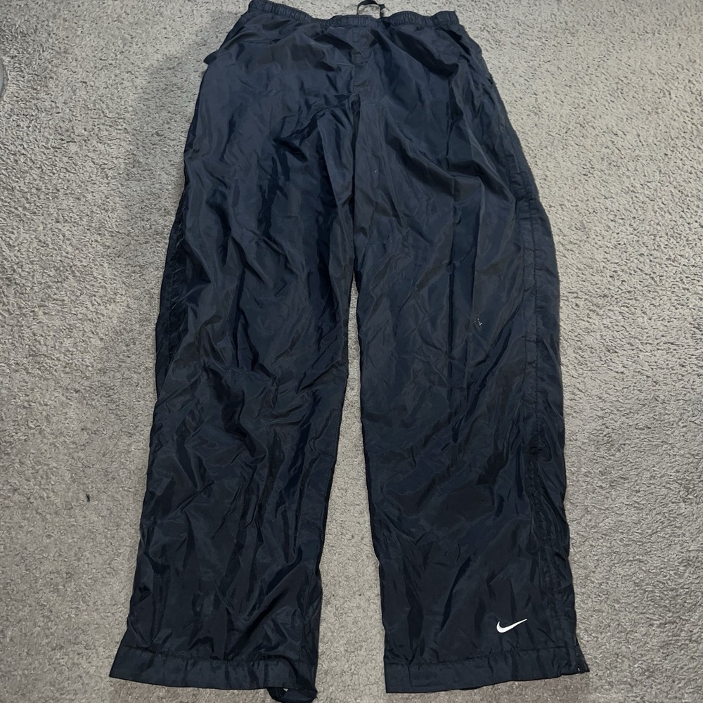 Nike Track Pants Mens M Black White Silver Tag Mesh Lined Y2K